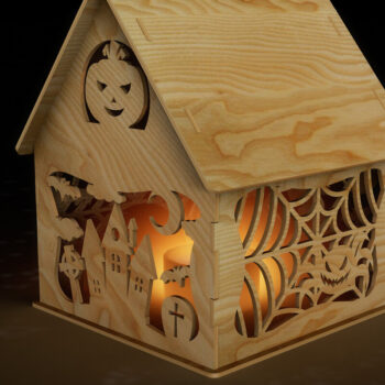 Intra απο ξύλο plywood  Χρώμα wenge 3mm-4mm πάχος - Αρχεία διακόσμησης κεριών HALLOWEEN Δίασταση 7x8 cm INTRAFABR-15082969 - Image 1