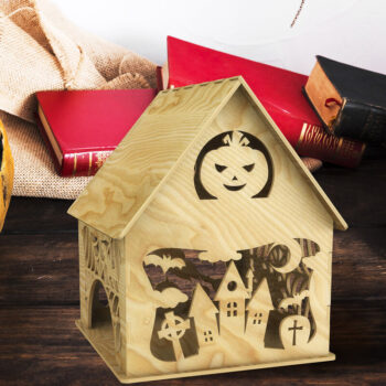 Intra απο ξύλο plywood  Χρώμα wenge 3mm-4mm πάχος - Αρχεία διακόσμησης κεριών HALLOWEEN Δίασταση 7x8 cm INTRAFABR-15082969 - Image 2