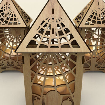 Intra απο ξύλο plywood Χρώμα wenge 3mm-4mm πάχος - Σετ κηροπήγια αποκριών Δίασταση 4x4 cm INTRAFABR-14931547 - Image 1