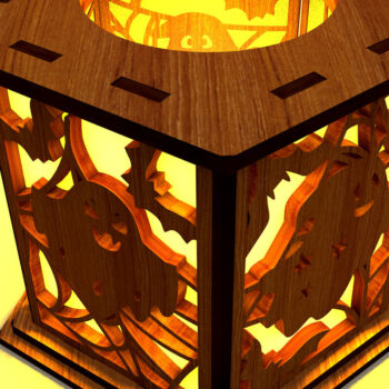 Intra απο ξύλο plywood  Χρώμα wenge 3mm-4mm πάχος - Κηροπήγιο αποκριών με φαντάσματα Δίασταση 4x4 cm INTRAFABR-15082267 - Image 2