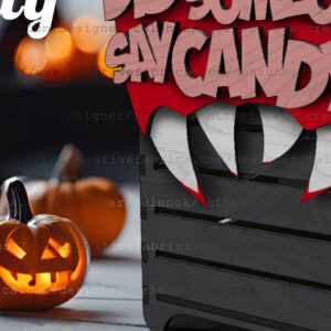 Intra απο ξύλο plywood  Χρώμα wenge 3mm-4mm πάχος - Halloween Candy Box | Δίασταση 15x15 cm INTRAFABR-15063800
