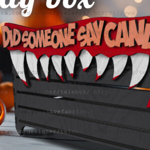 Intra απο ξύλο plywood  Χρώμα wenge 3mm-4mm πάχος - Halloween Candy Box | Δίασταση 15x15 cm INTRAFABR-15069810