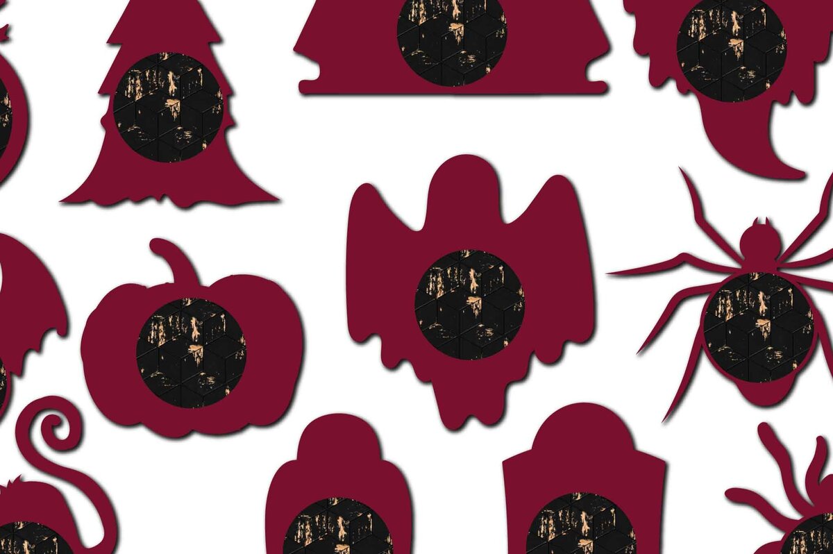 Intra απο ξύλο plywood  Χρώμα wenge 3mm-4mm πάχος - Πακέτο Halloween Candy Dome Δίασταση 15x15 cm INTRAFABR-15252974