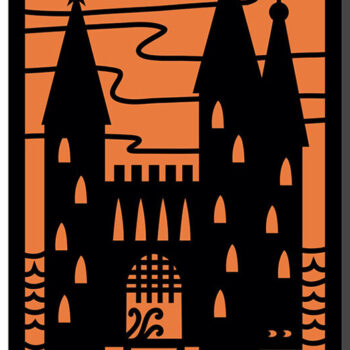 Intra απο ξύλο plywood  Χρώμα wenge 3mm-4mm πάχος - αποκοπής Card Castle Halloween Δίασταση 7x5 cm INTRAFABR-14930563 - Image 1