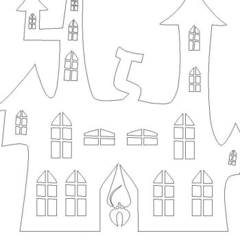 Intra απο ξύλο plywood  Χρώμα wenge 3mm-4mm πάχος - Halloween Castle | κοπής με λέιζερ Δίασταση 15x15 cm INTRAFABR-15990649 - Image 2