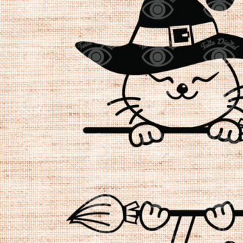 Intra απο ξύλο plywood  Χρώμα wenge 3mm-4mm πάχος - Σιλουέτα μονόγραμμα διαιρεμένης γάτας αποκριών Δίασταση 30x20 cm INTRAFABR-16788176 - Image 4