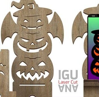 Intra απο ξύλο plywood  Χρώμα wenge 3mm-4mm πάχος - Αποκριάτικη βάση κινητού τηλεφώνου Δίασταση 15x15 cm INTRAFABR-16915098 - Image 1