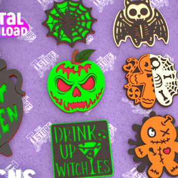 Intra απο ξύλο plywood Χρώμα wenge 3mm-4mm πάχος - Δέσμη κοπής λέιζερ αποκριάτικου σουβέρ | CNC Δίασταση 15x15 cm INTRAFABR-22982873 - Image 1