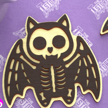 Intra απο ξύλο plywood Χρώμα wenge 3mm-4mm πάχος - Δέσμη κοπής λέιζερ αποκριάτικου σουβέρ | CNC Δίασταση 15x15 cm INTRAFABR-22982873 - Image 3