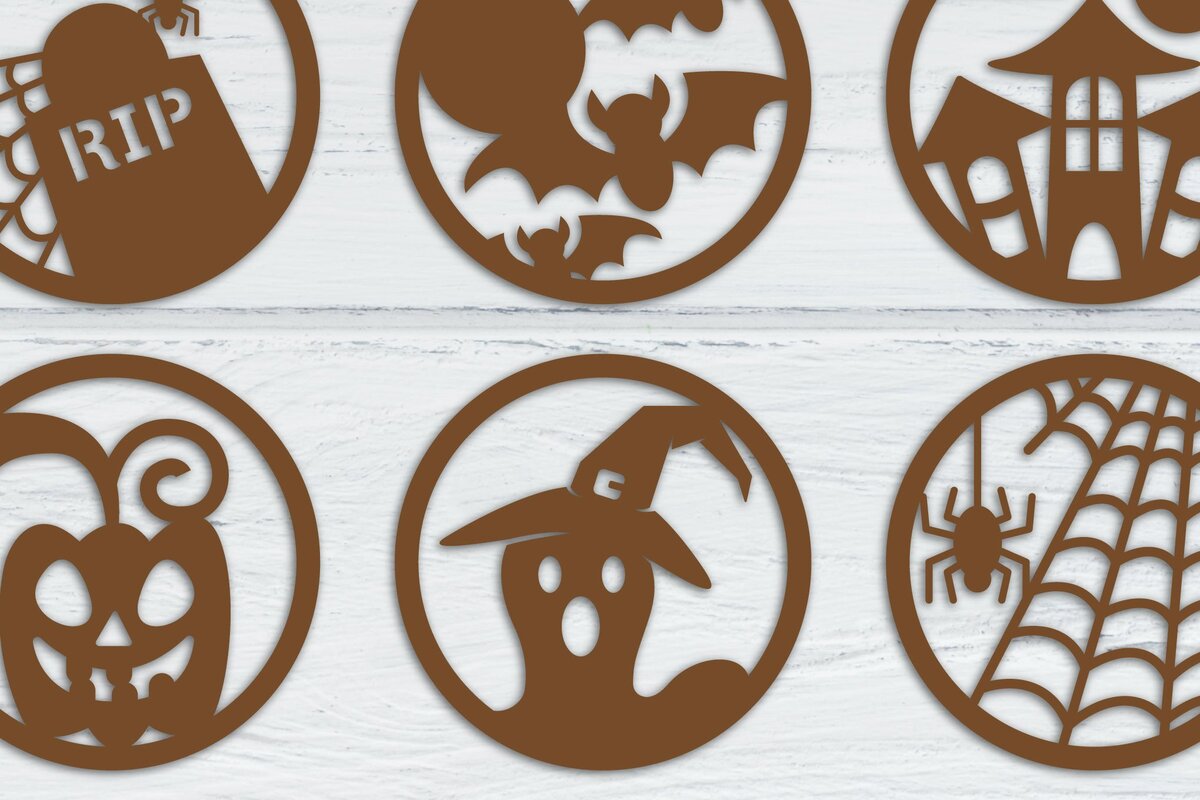 Intra απο ξύλο plywood  Χρώμα wenge 3mm-4mm πάχος - Halloween Coaster | Δίασταση 15x15 cm INTRAFABR-23783634