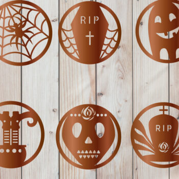 Intra απο ξύλο plywood  Χρώμα wenge 3mm-4mm πάχος - Πακέτο αποκριάτικων σουβέρ. Διακοσμητικός Δίασταση 15x15 cm INTRAFABR-22989074 - Image 1