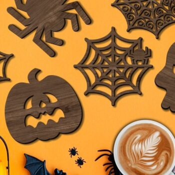 Intra απο ξύλο plywood Χρώμα wenge 3mm-4mm πάχος - Δέσμη κοπής με λέιζερ για αποκριάτικα σουβέρ Δίασταση 15x15 cm INTRAFABR-22990495 - Image 1