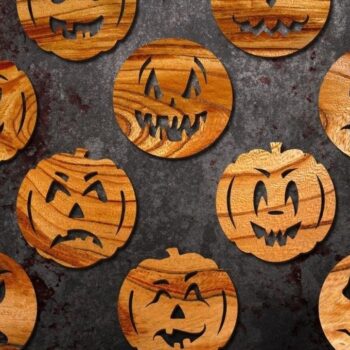 Intra απο ξύλο plywood Χρώμα wenge 3mm-4mm πάχος - Αρχεία αποκοπής με λέιζερ Halloween Coasters Δίασταση 10x8 cm INTRAFABR-22991239 - Image 1