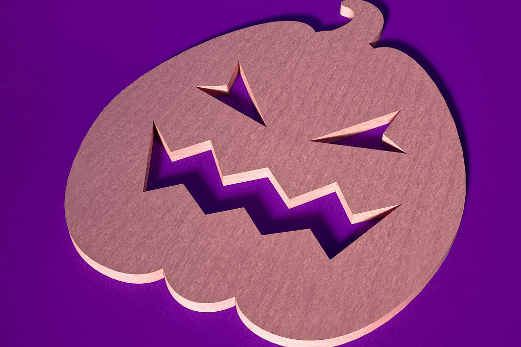 Intra απο ξύλο plywood  Χρώμα wenge 3mm-4mm πάχος - Σουβέρ για Halloween Δίασταση 15x15 cm INTRAFABR-23386179