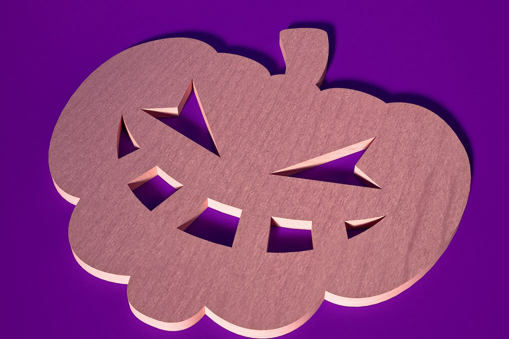 Intra απο ξύλο plywood  Χρώμα wenge 3mm-4mm πάχος - Σουβέρ για Halloween Δίασταση 15x15 cm INTRAFABR-23386719