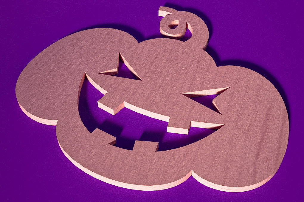 Intra απο ξύλο plywood  Χρώμα wenge 3mm-4mm πάχος - Σουβέρ για Halloween Δίασταση 15x15 cm INTRAFABR-115833179