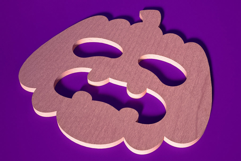 Intra απο ξύλο plywood  Χρώμα wenge 3mm-4mm πάχος - Σουβέρ για Halloween Δίασταση 15x15 cm INTRAFABR-115831765