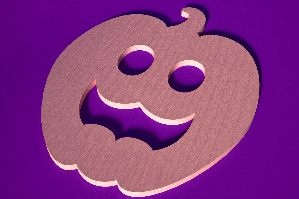 Intra απο ξύλο plywood  Χρώμα wenge 3mm-4mm πάχος - Σουβέρ για Halloween Δίασταση 15x15 cm INTRAFABR-23627846