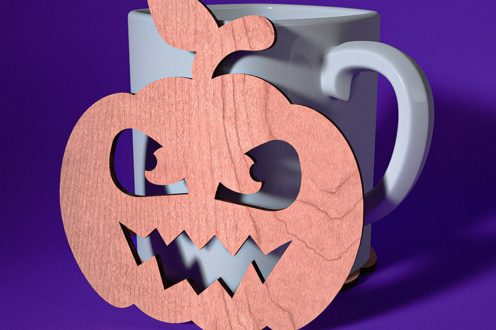 Intra απο ξύλο plywood  Χρώμα wenge 3mm-4mm πάχος - Σουβέρ Halloween | Λέιζερ Δίασταση 15x15 cm INTRAFABR-21846426