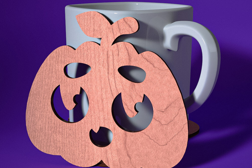 Intra απο ξύλο plywood  Χρώμα wenge 3mm-4mm πάχος - Σουβέρ Halloween | Λέιζερ Δίασταση 15x15 cm INTRAFABR-21846032