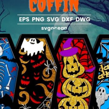 Intra απο ξύλο plywood  Χρώμα wenge 3mm-4mm πάχος - Πακέτο Halloween Coffin 3D Δίασταση 15x15 cm INTRAFABR-21567450 - Image 1