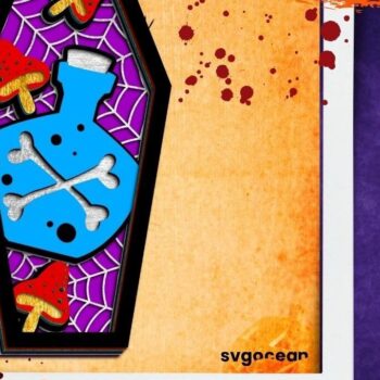 Intra απο ξύλο plywood  Χρώμα wenge 3mm-4mm πάχος - Πακέτο Halloween Coffin 3D Δίασταση 15x15 cm INTRAFABR-21567450 - Image 3