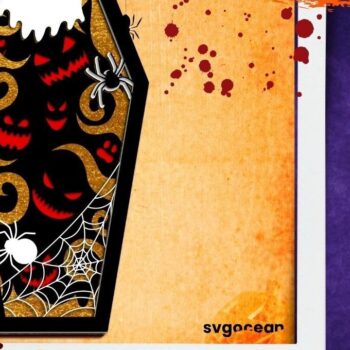 Intra απο ξύλο plywood  Χρώμα wenge 3mm-4mm πάχος - Πακέτο Halloween Coffin 3D Δίασταση 15x15 cm INTRAFABR-21567450 - Image 5