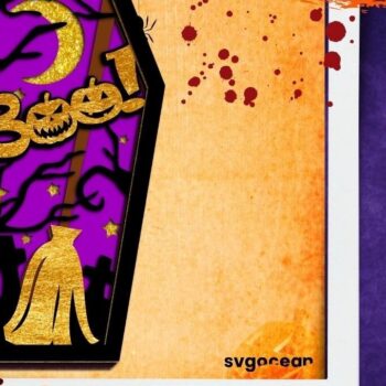 Intra απο ξύλο plywood  Χρώμα wenge 3mm-4mm πάχος - Πακέτο Halloween Coffin 3D Δίασταση 15x15 cm INTRAFABR-21567450 - Image 6