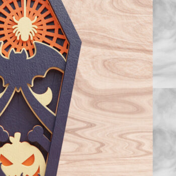 Intra απο ξύλο plywood Χρώμα wenge 3mm-4mm πάχος - Halloween Coffin 3D || ΔΕΜΑ || Δίασταση 40x50 cm INTRAFABR-23627386 - Image 3