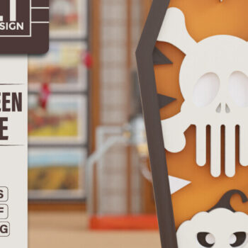 Intra απο ξύλο plywood  Χρώμα wenge 3mm-4mm πάχος - πολλαπλών επιπέδων 3D Halloween Coffin Δίασταση 40x50 cm INTRAFABR-23845886 - Image 3