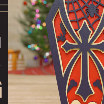 Intra απο ξύλο plywood  Χρώμα wenge 3mm-4mm πάχος - πολλαπλών επιπέδων 3D Halloween Coffin Δίασταση 40x50 cm INTRAFABR-23189766 - Image 1