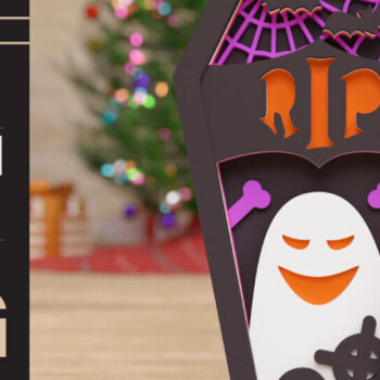 Intra απο ξύλο plywood  Χρώμα wenge 3mm-4mm πάχος - πολλαπλών επιπέδων 3D Halloween Coffin Δίασταση 40x50 cm INTRAFABR-23128337 - Image 1