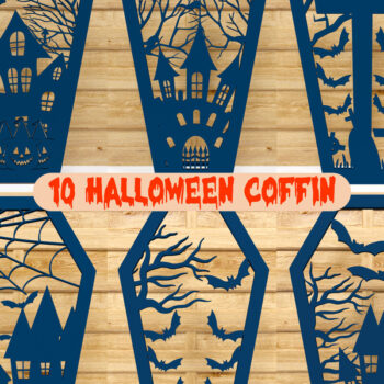 Intra απο ξύλο plywood Χρώμα wenge 3mm-4mm πάχος - Πακέτο χάρτινο κομμένο 3D Halloween Coffin Δίασταση 1500x1500 cm INTRAFABR-23129671 - Image 1