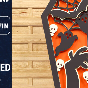 Intra απο ξύλο plywood Χρώμα wenge 3mm-4mm πάχος - Πακέτο χάρτινο κομμένο 3D Halloween Coffin Δίασταση 1500x1500 cm INTRAFABR-23130149 - Image 3