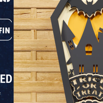 Intra απο ξύλο plywood Χρώμα wenge 3mm-4mm πάχος - Πακέτο χάρτινο κομμένο 3D Halloween Coffin Δίασταση 1500x1500 cm INTRAFABR-23130149 - Image 4