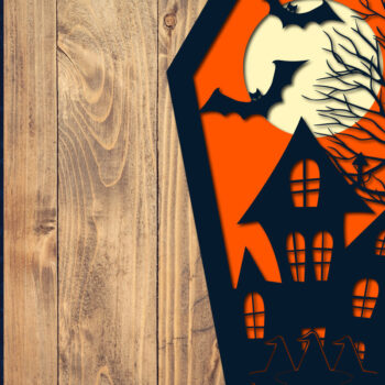 Intra απο ξύλο plywood Χρώμα wenge 3mm-4mm πάχος - Halloween Coffin 3D Paper Δίασταση 1500x1500 cm INTRAFABR-23186833 - Image 1