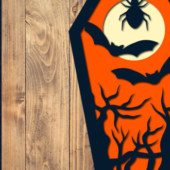 Intra απο ξύλο plywood Χρώμα wenge 3mm-4mm πάχος - Halloween Coffin 3D Paper Δίασταση 1500x1500 cm INTRAFABR-23187898 - Image 1