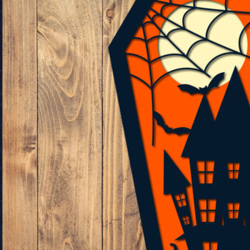 Intra απο ξύλο plywood  Χρώμα wenge 3mm-4mm πάχος - Halloween Coffin 3D Paper Δίασταση 1500x1500 cm INTRAFABR-16520607 - Image 1