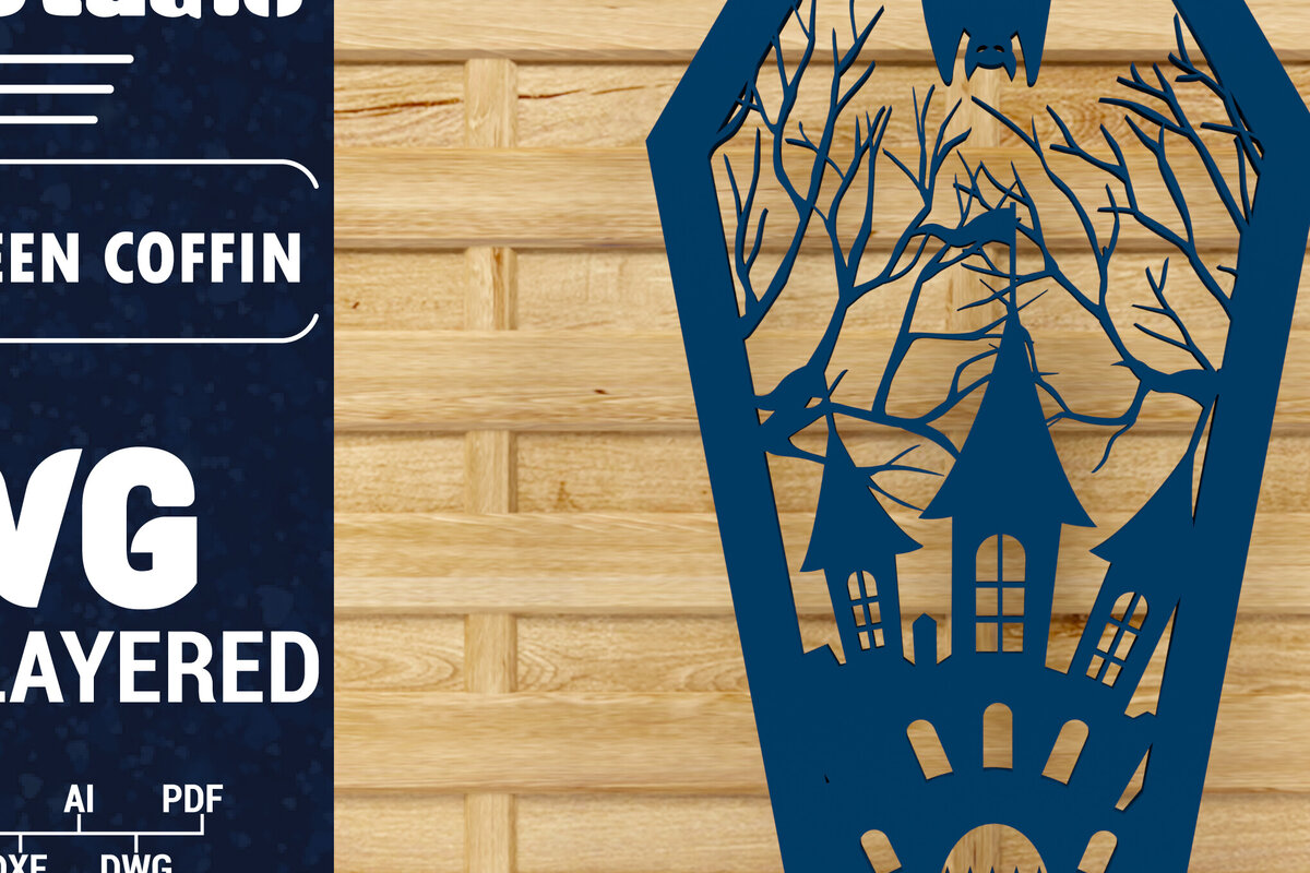 Intra απο ξύλο plywood  Χρώμα wenge 3mm-4mm πάχος - Halloween Coffin 3D Paper C Δίασταση 1500x1500 cm INTRAFABR-16493227