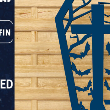 Intra απο ξύλο plywood  Χρώμα wenge 3mm-4mm πάχος - Halloween Coffin 3D Paper C Δίασταση 1500x1500 cm INTRAFABR-16492134 - Image 1