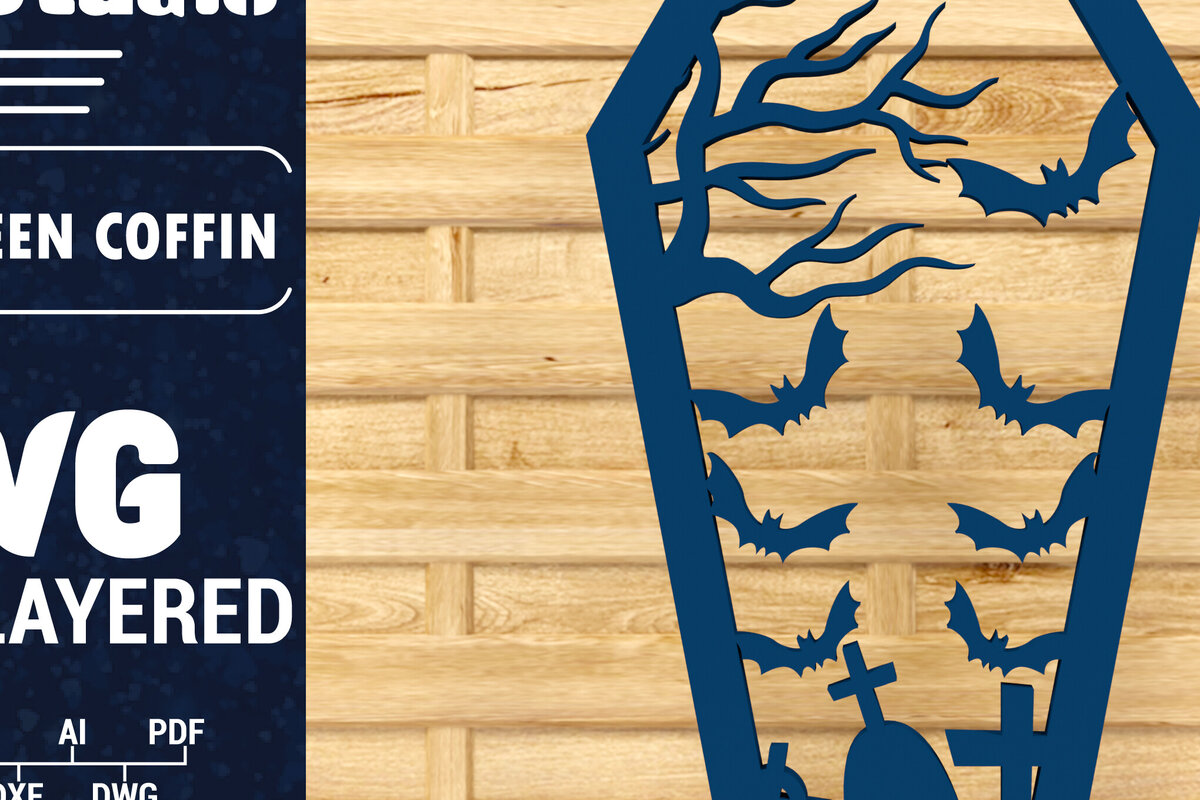 Intra απο ξύλο plywood  Χρώμα wenge 3mm-4mm πάχος - Halloween Coffin 3D Paper C Δίασταση 1500x1500 cm INTRAFABR-21988266