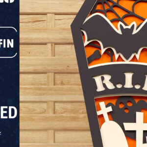 Intra απο ξύλο plywood  Χρώμα wenge 3mm-4mm πάχος - Halloween Coffin 3D Paper C Δίασταση 1500x1500 cm INTRAFABR-116921887