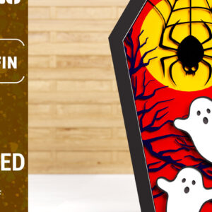 Intra απο ξύλο plywood  Χρώμα wenge 3mm-4mm πάχος - Halloween Coffin 3D Paper C Δίασταση 1500x1500 cm INTRAFABR-116916296