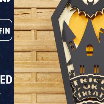 Intra απο ξύλο plywood  Χρώμα wenge 3mm-4mm πάχος - Halloween Coffin 3D Paper C Δίασταση 1500x1500 cm INTRAFABR-23142888 - Image 1