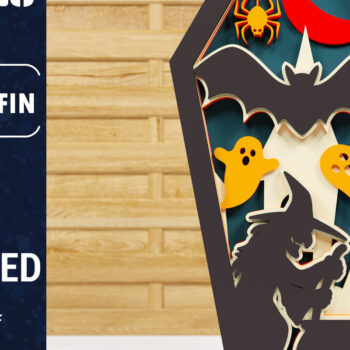 Intra απο ξύλο plywood  Χρώμα wenge 3mm-4mm πάχος - Halloween Coffin 3D Paper C Δίασταση 1500x1500 cm INTRAFABR-122881784 - Image 1