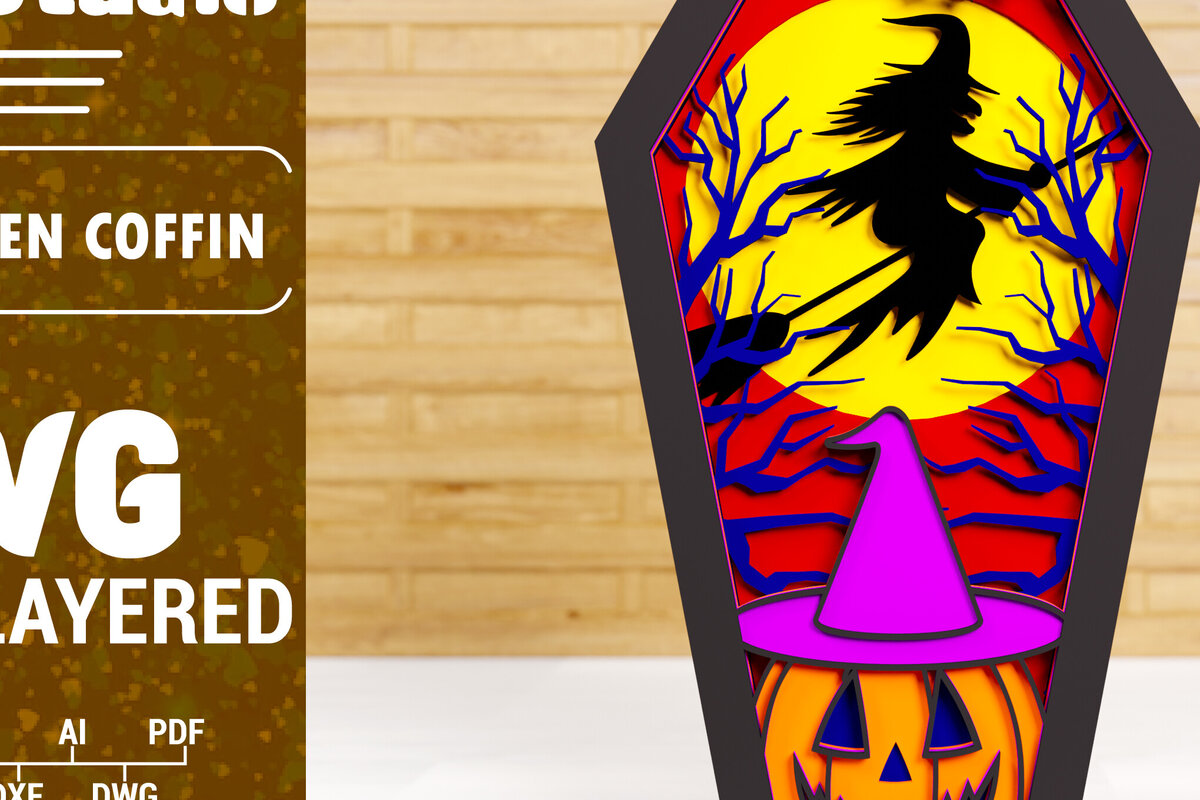 Intra απο ξύλο plywood  Χρώμα wenge 3mm-4mm πάχος - Halloween Coffin 3D Paper C Δίασταση 1500x1500 cm INTRAFABR-122881941