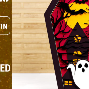 Intra απο ξύλο plywood Χρώμα wenge 3mm-4mm πάχος - Halloween Coffin 3D Paper C Δίασταση 1500x1500 cm INTRAFABR-122882106 - Image 1