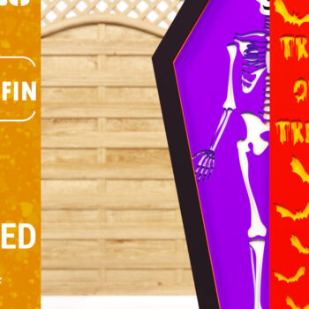 Intra απο ξύλο plywood Χρώμα wenge 3mm-4mm πάχος - Halloween Coffin 3D Paper C Δίασταση 1500x1500 cm INTRAFABR-122882207 - Image 1