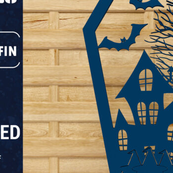 Intra απο ξύλο plywood  Χρώμα wenge 3mm-4mm πάχος - Halloween Coffin 3D Paper C Δίασταση 1500x1500 cm INTRAFABR-122882473 - Image 1