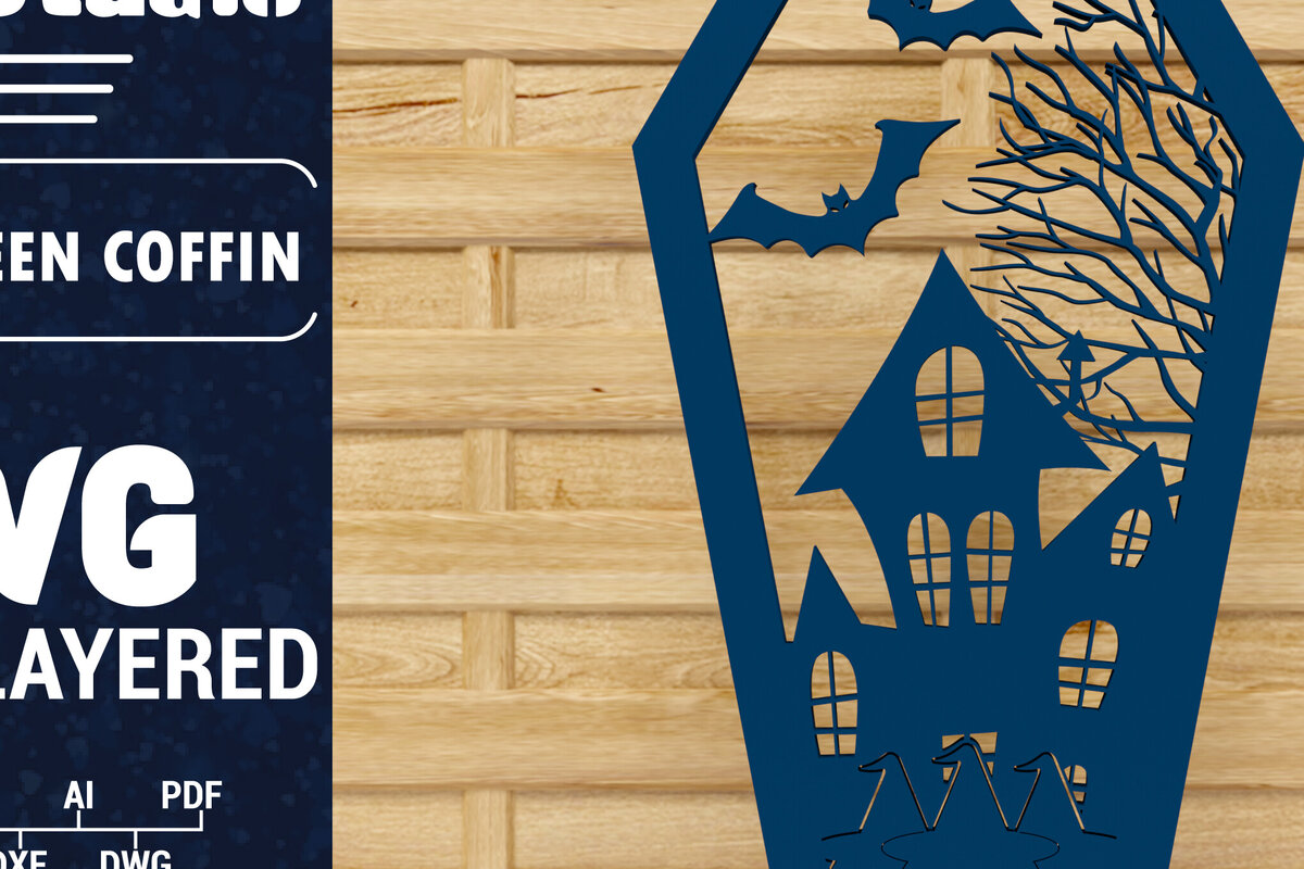 Intra απο ξύλο plywood  Χρώμα wenge 3mm-4mm πάχος - Halloween Coffin 3D Paper C Δίασταση 1500x1500 cm INTRAFABR-122882473